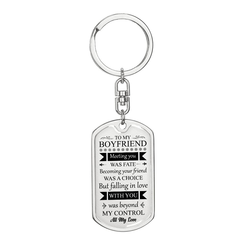 Dog Tag Keychain - Boyfriend, Valentine's Day, Boyfriend Gift, Valentine's Gift to Boyfriend
