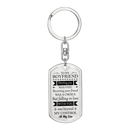 Dog Tag Keychain - Boyfriend, Valentine's Day, Boyfriend Gift, Valentine's Gift to Boyfriend