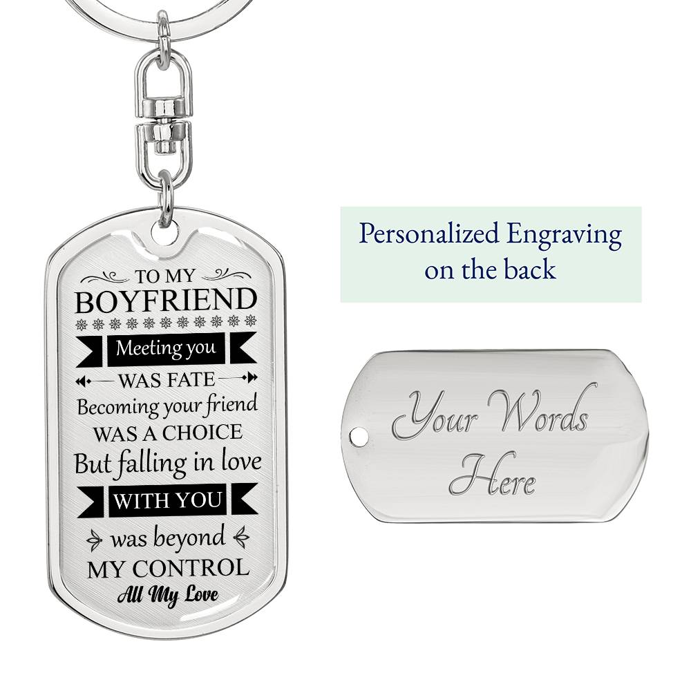 Dog Tag Keychain - Boyfriend, Valentine's Day, Boyfriend Gift, Valentine's Gift to Boyfriend