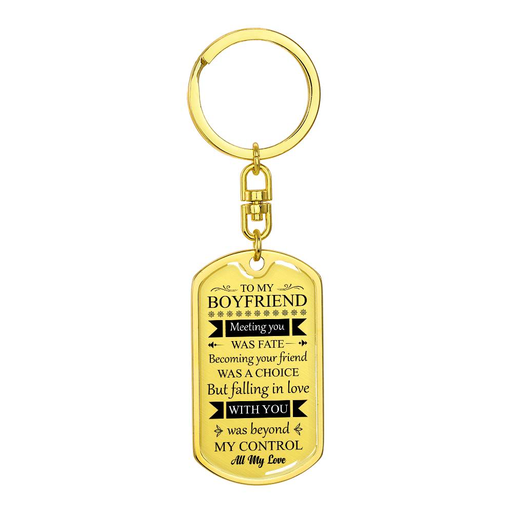 Dog Tag Keychain - Boyfriend, Valentine's Day, Boyfriend Gift, Valentine's Gift to Boyfriend