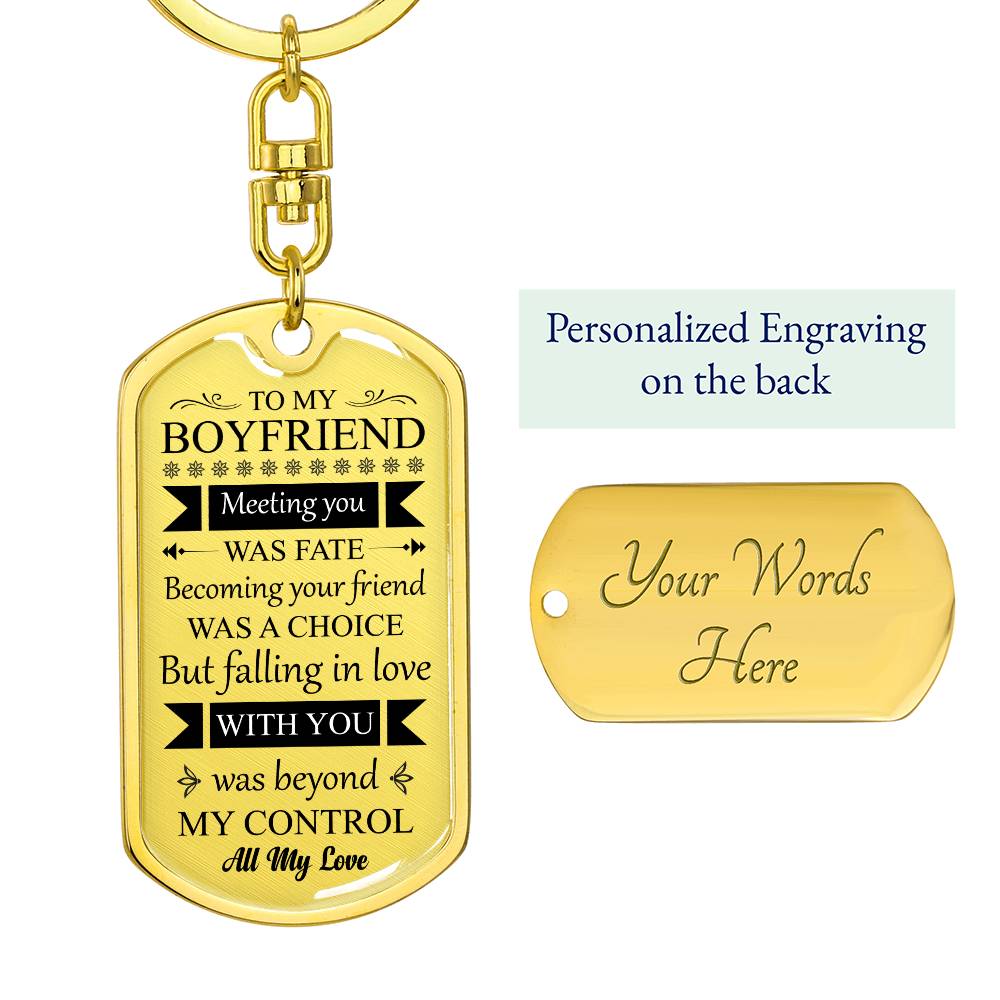 Dog Tag Keychain - Boyfriend, Valentine's Day, Boyfriend Gift, Valentine's Gift to Boyfriend