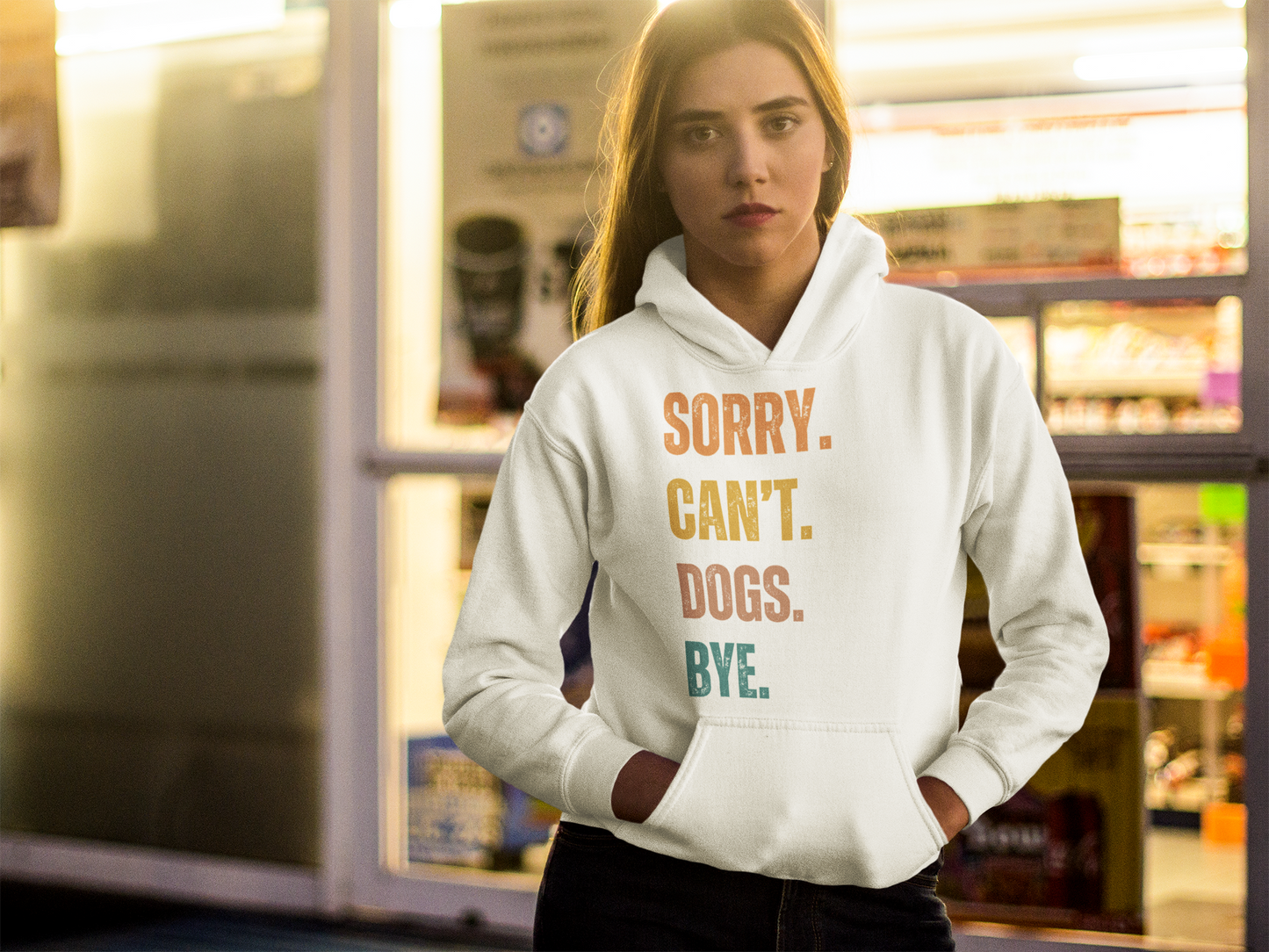 Sorry. Can't. Dogs. Bye Hooded Sweatshirt