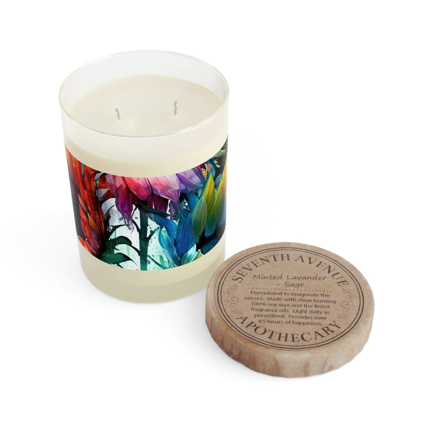 Sunflower Design - Scented Candle - Full Glass, 11oz