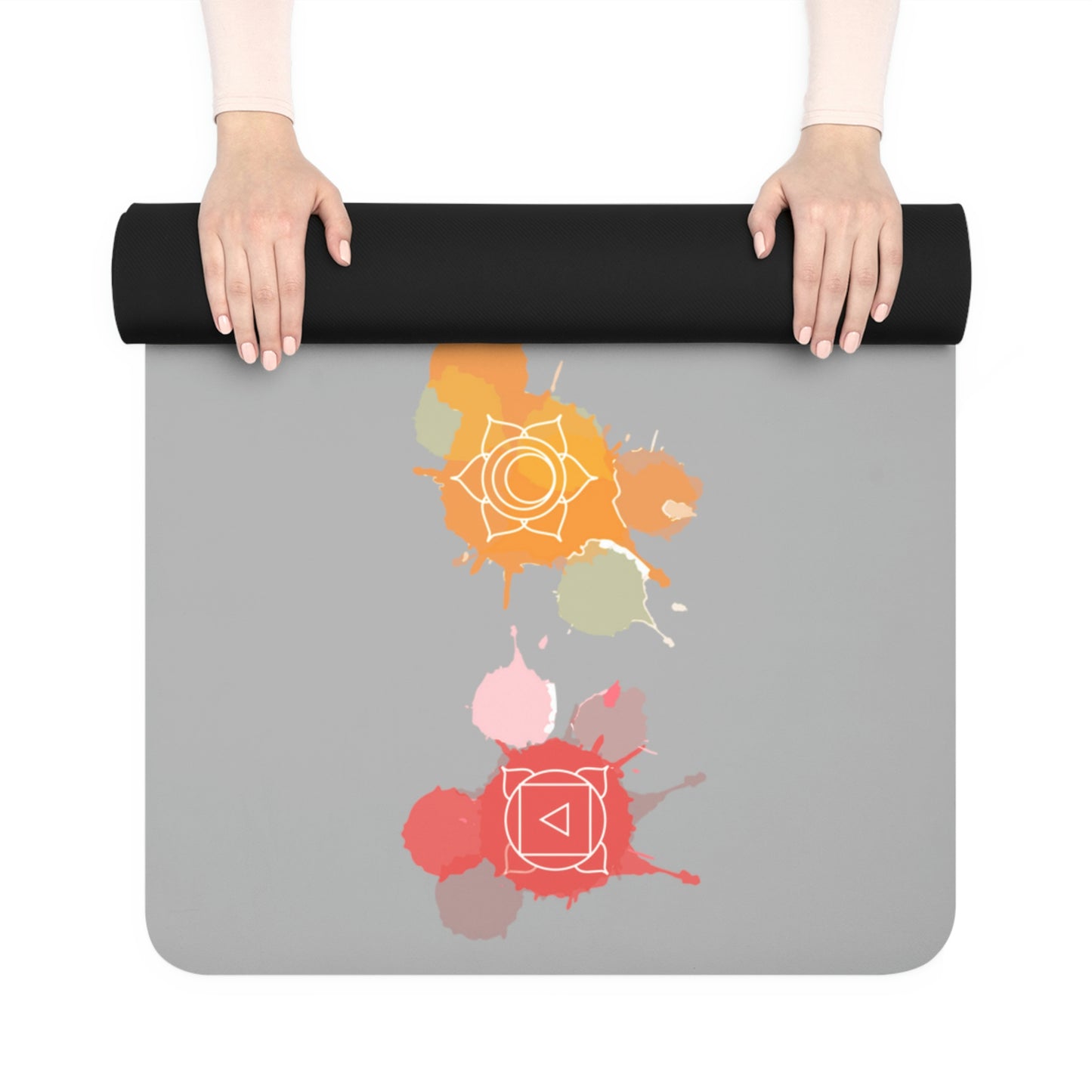 Chakra Symbols Rubber Yoga Mat