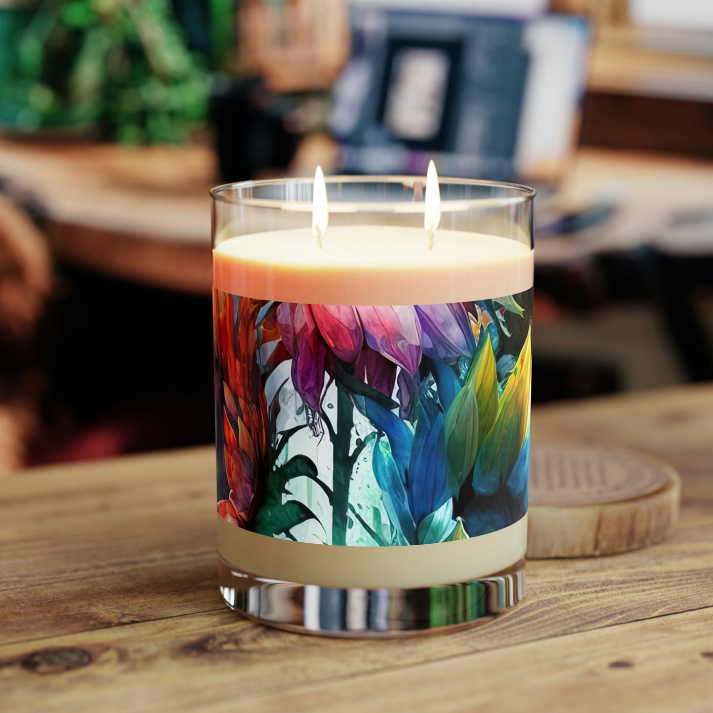 Sunflower Design - Scented Candle - Full Glass, 11oz