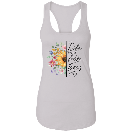 Wife, Mom, Boss Ladies Ideal Racerback Tank