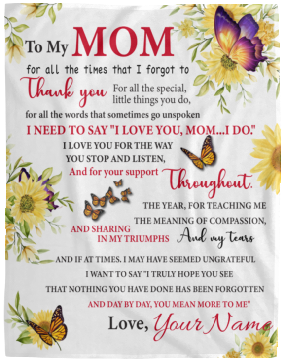 Personalized - To My Mom Cozy Plush Blanket
