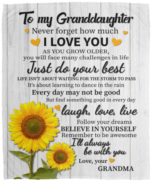 To My Granddaughter - From Grandma | Cozy Plush Fleece Blanket
