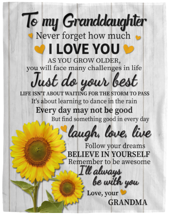 To My Granddaughter - From Grandma | Cozy Plush Fleece Blanket