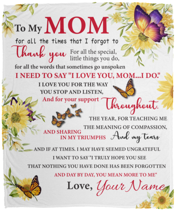 Personalized - To My Mom Cozy Plush Blanket