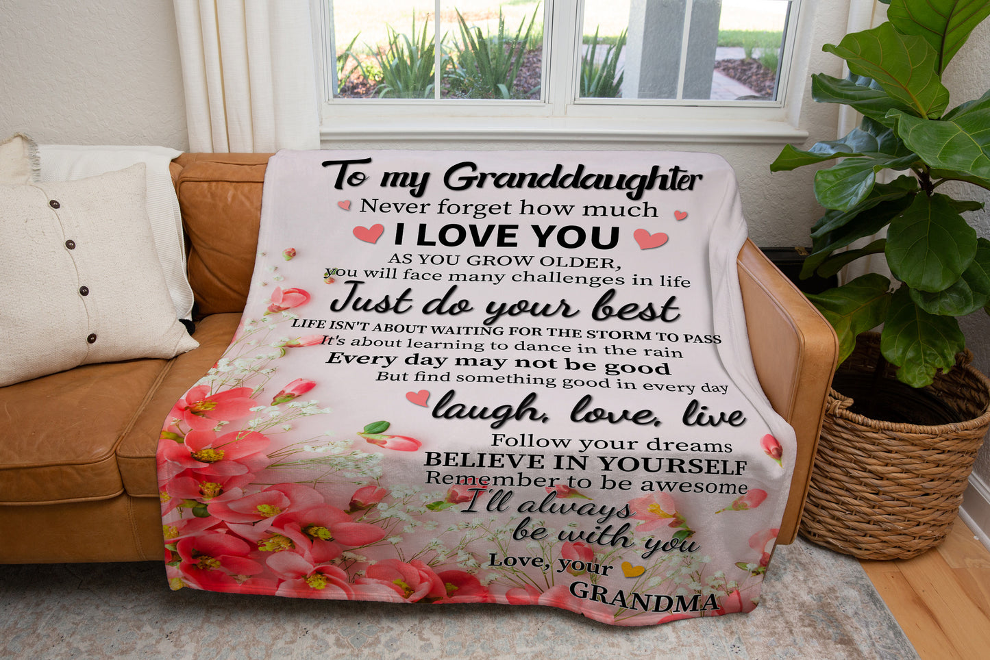 To My Granddaughter | Cozy Plush Fleece Blanket - 50x60