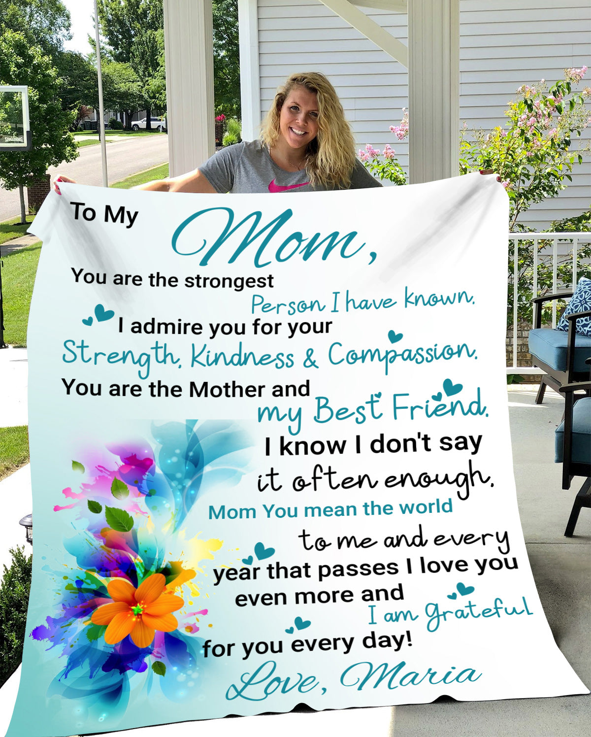 To My Mom - Personalized Cozy Plush Blanket