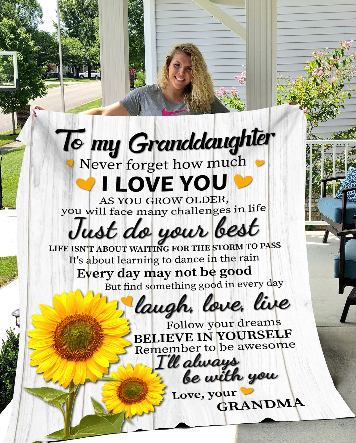 To My Granddaughter - From Grandma | Cozy Plush Fleece Blanket