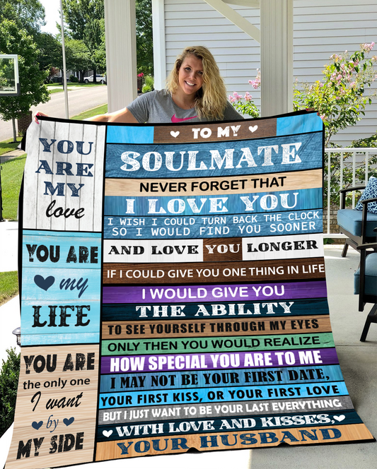 To My Soulmate | Cozy Plush Fleece Blanket - 50x60