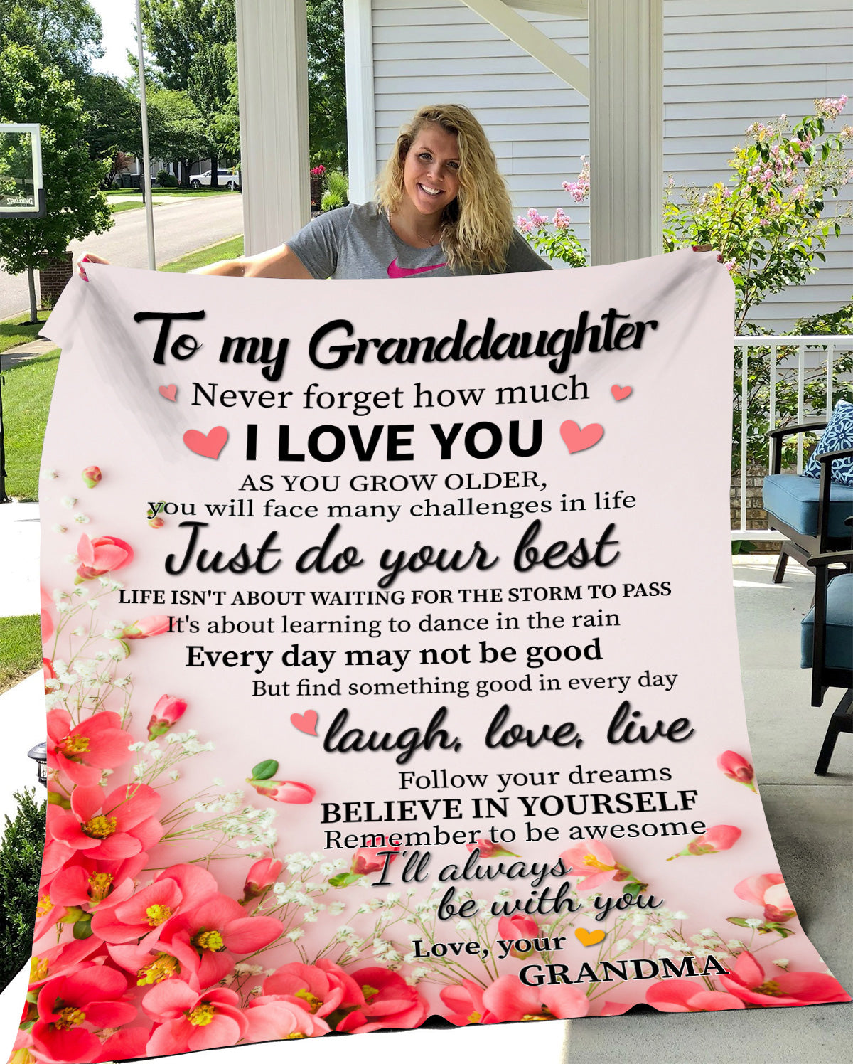 To My Granddaughter | Cozy Plush Fleece Blanket - 50x60