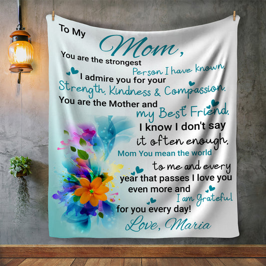 To My Mom - Personalized Cozy Plush Blanket