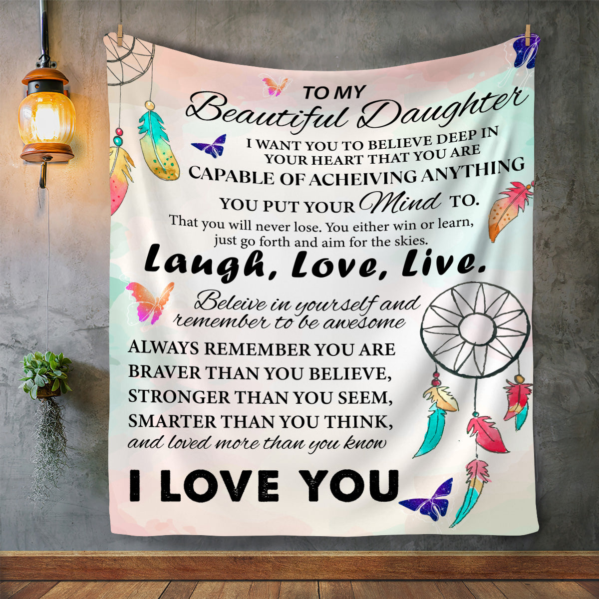 To My Beautiful Daughter | Cozy Plush Blanket