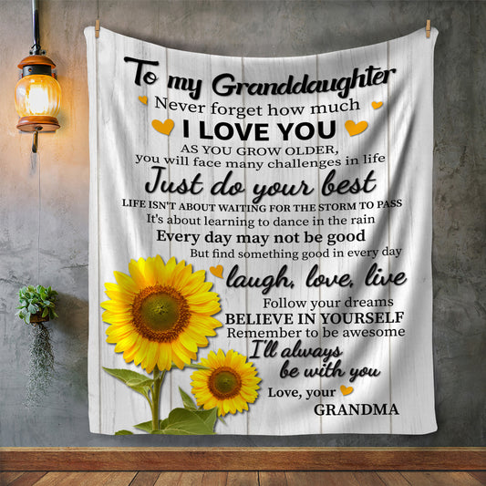 To My Granddaughter - From Grandma | Cozy Plush Fleece Blanket