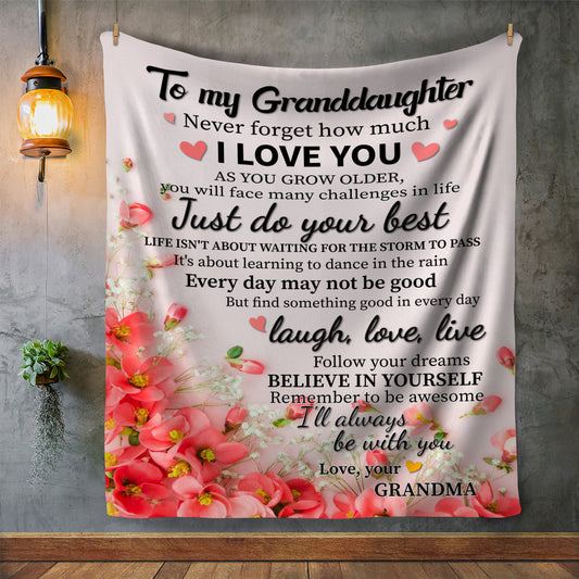 To My Granddaughter | Cozy Plush Fleece Blanket - 50x60