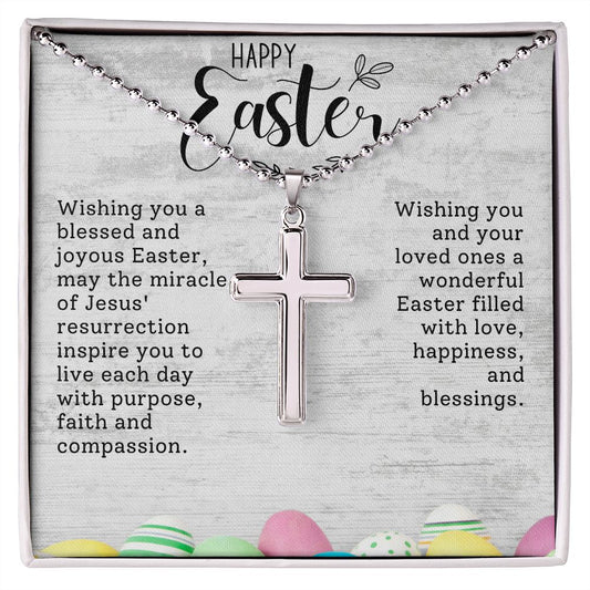 Happy Easter | Cross Necklace