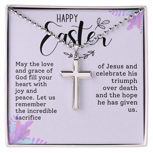 Happy Easter | Cross Necklace