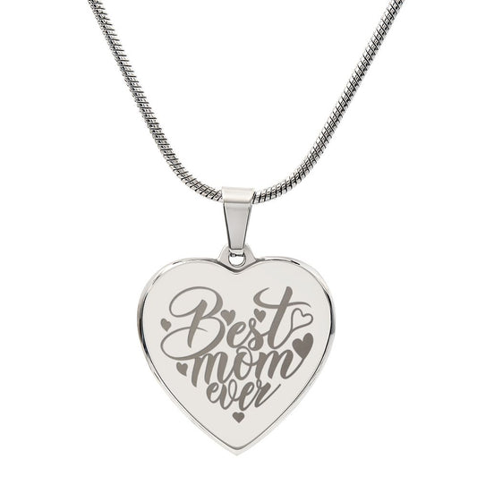 Engraved Heart Necklace | Best Mom Ever