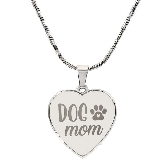 Engraved Heart Necklace | Dog Mom
