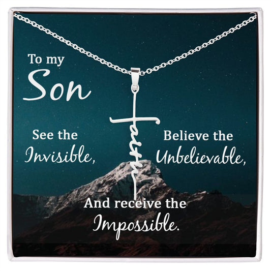 To My Son | Faith Cross Necklace