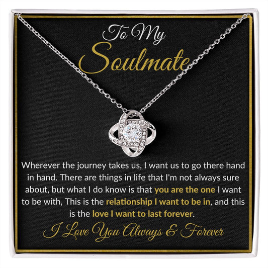To My Soulmate | For Her | Love Knot Necklace