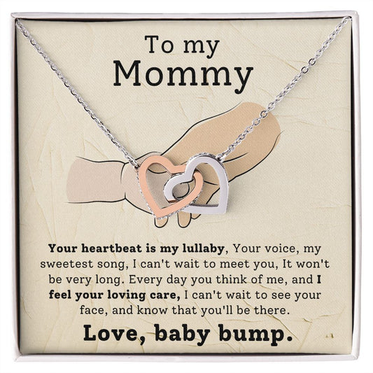 To My Mommy - Love, Baby Bump | Interlocking Hearts Necklace