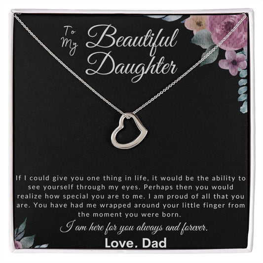 To My Daughter | Delicate Heart Necklace