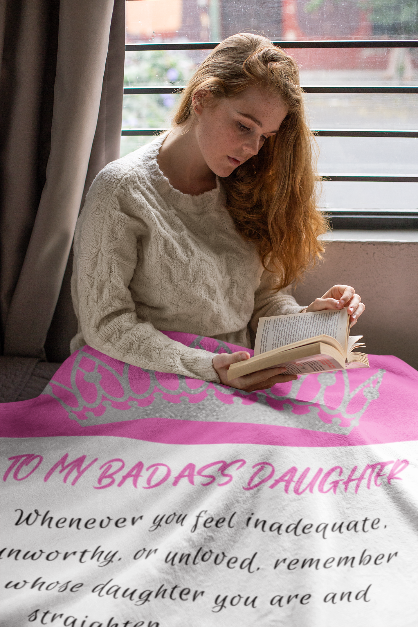 To My Badass Daughter | Pink | Cozy Plush Blanket