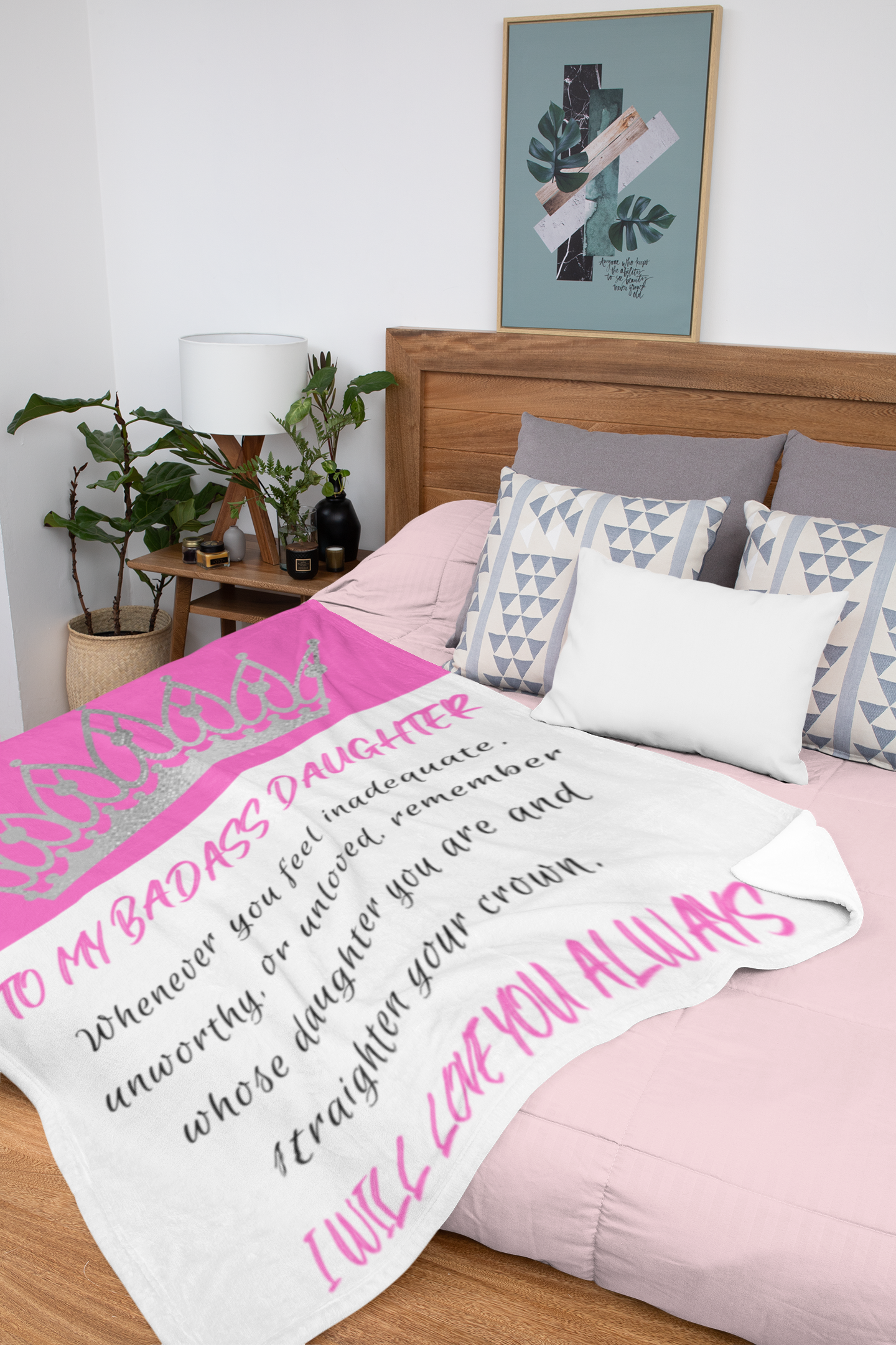 To My Badass Daughter | Pink | Cozy Plush Blanket